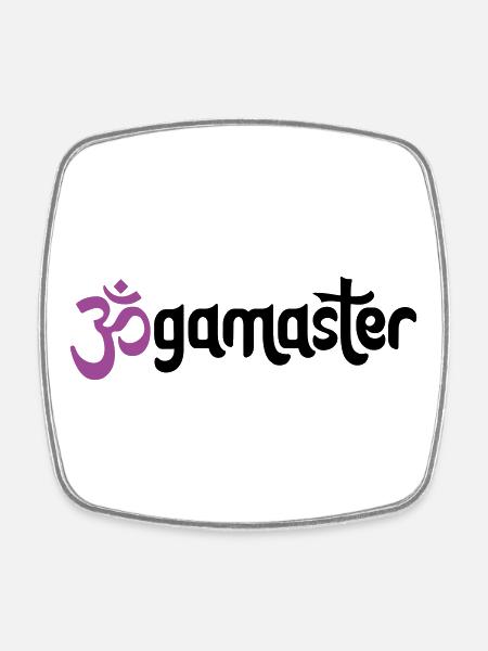 Jogamaster - Typographic OM (3-Color) - Square fridge magnet - white
