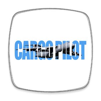 Cargo pilot C-5 - Viereckiger Kühlschrankmagnet - Weiß - Vorne