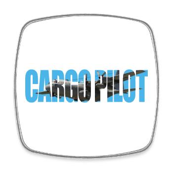 Cargo pilot C-130 - Square fridge magnet - white - Front