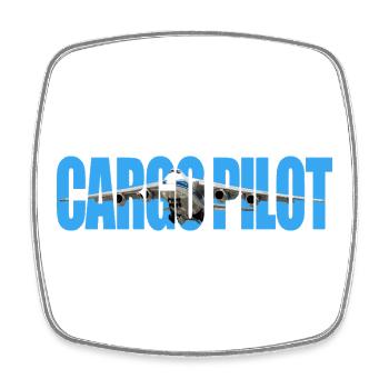 Cargo pilot An-124 - Square fridge magnet - white - Front