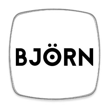 Prénom Björn - Magnet carré - blanc - Devant