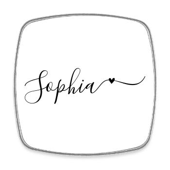 Sophia Name Vorname Dekorativ - Viereckiger Kühlschrankmagnet - Weiß - Vorne