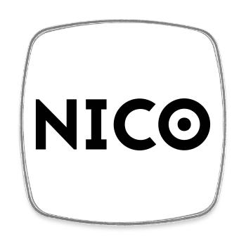 Prénom Nico - Magnet carré - blanc - Devant