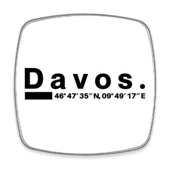 Davos Coordinates Graubünden Graubünden Graubünden - Square fridge magnet - white - Front