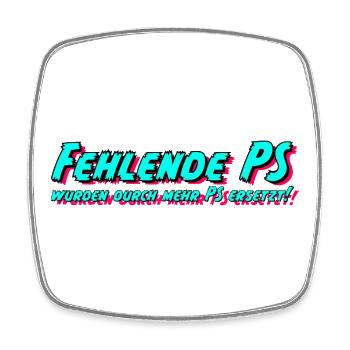 Fehlende PS wurden durch mehr PS ersetzt! - Viereckiger Kühlschrankmagnet - Weiß - Vorne