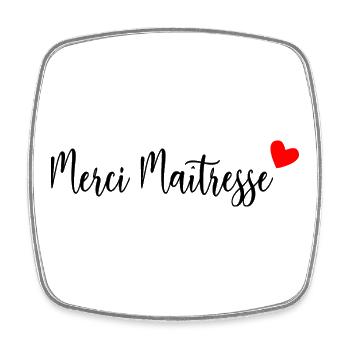 MERCI. MAÎTRESSE. MAÎTRE. MERCI MAÎTRESSE - Magnet carré - blanc - Devant