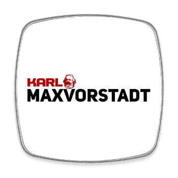 Karl Maxvorstadt Retro Wortspiel - Viereckiger Kühlschrankmagnet - Weiß - Vorne