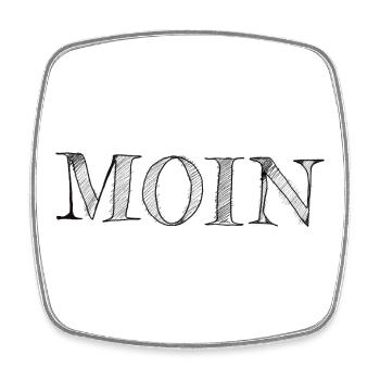 MOIN - Viereckiger Kühlschrankmagnet - Weiß - Vorne