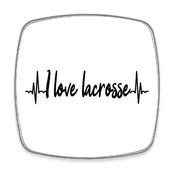 Lacrosse Player ECG - Square fridge magnet - white - Front