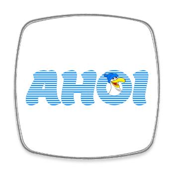 Call Ahoy with Seagull - Square fridge magnet - white - Front