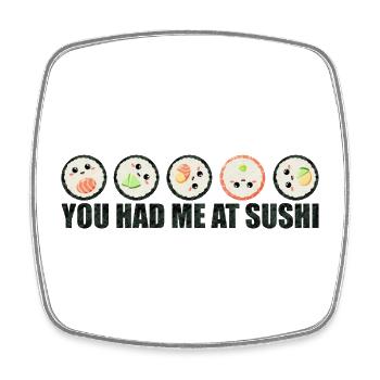 Sushi Lustiger Spruch - Vous m’avez eu chez sushi - Magnet carré - blanc - Devant