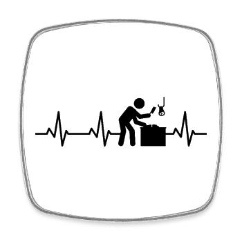 Fleischer Strichfigures Heart Line - Square fridge magnet - white - Front