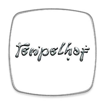 Tempelhof Liquid Chrome Typography - Viereckiger Kühlschrankmagnet - Weiß - Vorne