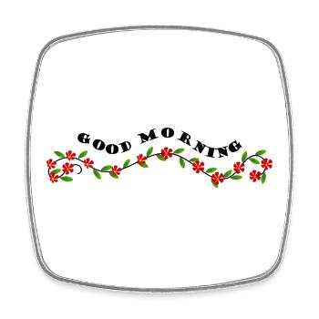 Good morning - Guten Morgen Gruß - Square fridge magnet - white - Front