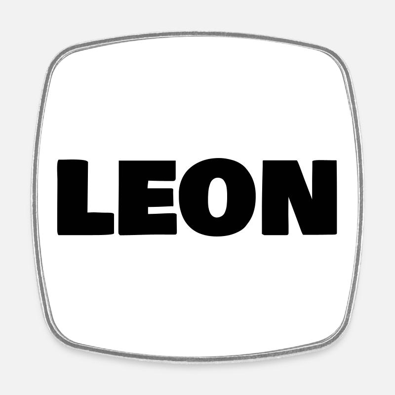 Léon - Magnet carré - blanc