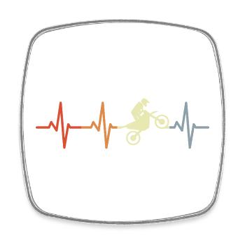 Heart Line Motocross Riders - Square fridge magnet - white - Front