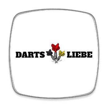 Darts ist Liebe - Viereckiger Kühlschrankmagnet - Weiß - Vorne