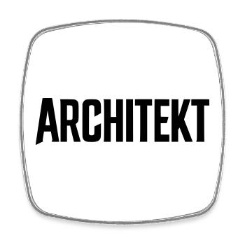 Architekt Schriftzug - Viereckiger Kühlschrankmagnet - Weiß - Vorne
