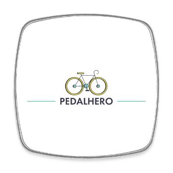 Pedalhero cycliste Vélo VTT - Magnet carré - blanc - Devant