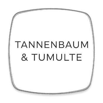 Tannenbaum & Tumulte - Viereckiger Kühlschrankmagnet - Weiß - Vorne