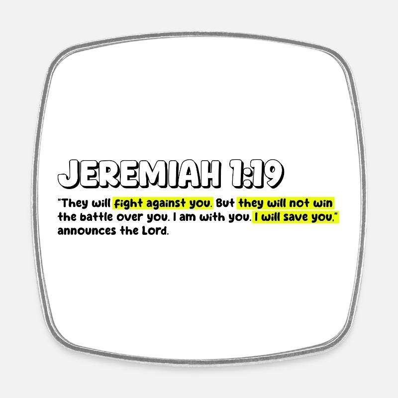 Inspirational Biblical Quote - Square fridge magnet - white