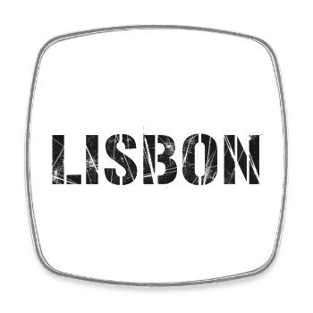 Lissabon - Viereckiger Kühlschrankmagnet - Weiß - Vorne