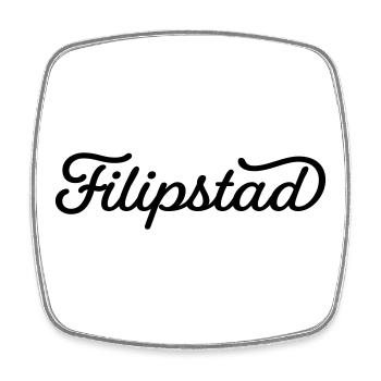 Filipstad noir - Magnet carré - blanc - Devant