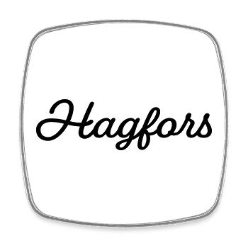 Hagfors black - Square fridge magnet - white - Front