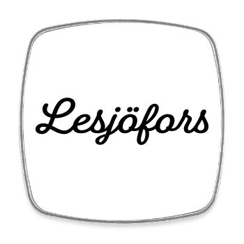 Lesjöfors black - Square fridge magnet - white - Front