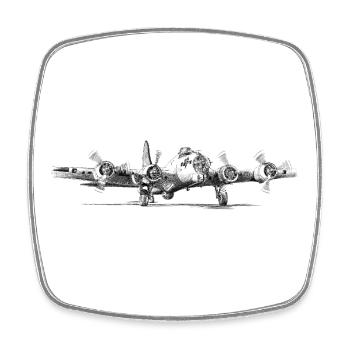 B-17 - Square fridge magnet - white - Front