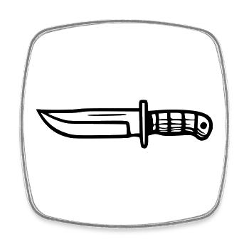 Survival Knife - Square fridge magnet - white - Front