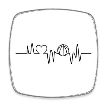 Basketball Heartbeat Basketball Player - Square fridge magnet - white - Front