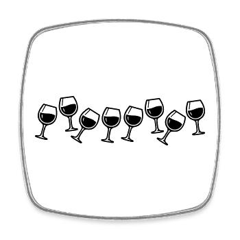Weingläser Anstoßen Wein Party - Viereckiger Kühlschrankmagnet - Weiß - Vorne