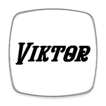 Viktor - Square fridge magnet - white - Front