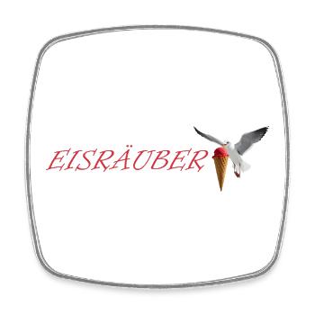 Eisräuber Design mit fliegender Möwe - Square fridge magnet - white - Front