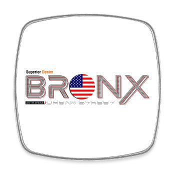 Bronx T-Shirt mit Motiv der amerikanischen Flagge - Viereckiger Kühlschrankmagnet - Weiß - Vorne