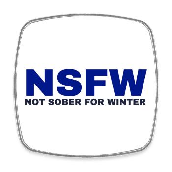 Not Sober For Winter - Glühweinliebhaber - Viereckiger Kühlschrankmagnet - Weiß - Vorne