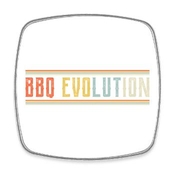 BBQ Evolution Design - Viereckiger Kühlschrankmagnet - Weiß - Vorne