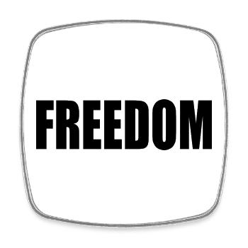Freedom - Square fridge magnet - white - Front