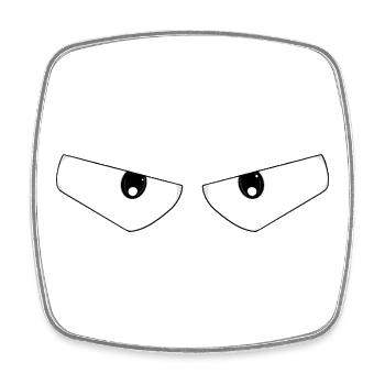 Expressive Bold Eyes - Square fridge magnet - white - Front