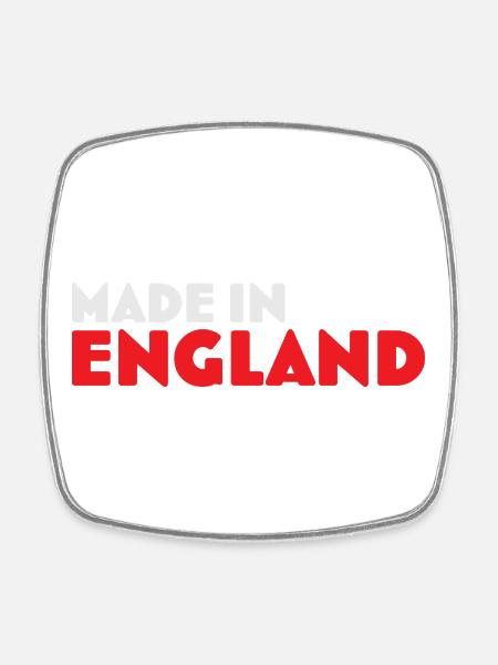 T-shirt emblème Made in England - Magnet carré - blanc