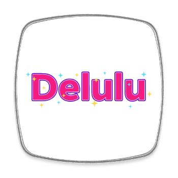 Delulu Vibes - Viereckiger Kühlschrankmagnet - Weiß - Vorne