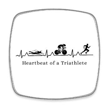 Heartbeat of a Triathlete - Square fridge magnet - white - Front
