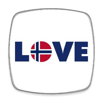 Norway - Love - Norge - Liebe - Norwegen - Viereckiger Kühlschrankmagnet - Weiß - Vorne