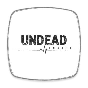 Undead Inside Zombie Spruch - Viereckiger Kühlschrankmagnet - Weiß - Vorne