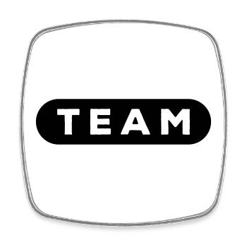 team_01 - Square fridge magnet - white - Front