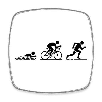 Triathlon - Viereckiger Kühlschrankmagnet - Weiß - Vorne