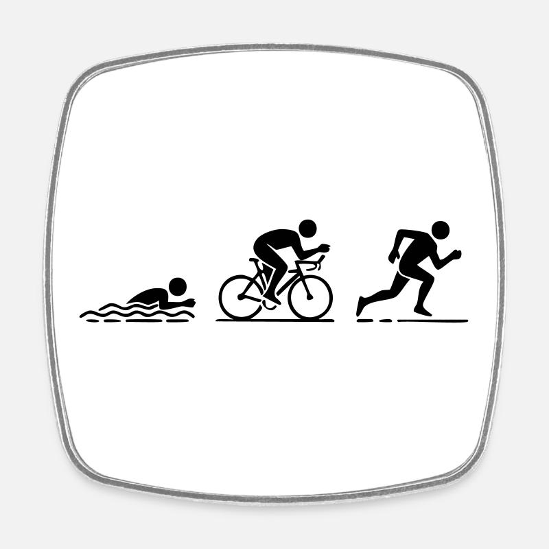 Triathlon - Magnet carré - blanc