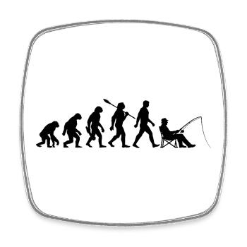 Evolution - angeln, Angler Geschenk - Viereckiger Kühlschrankmagnet - Weiß - Vorne