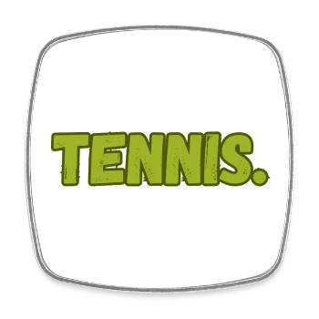Tennis Tennispieler Vert Rétro - Magnet carré - blanc - Devant